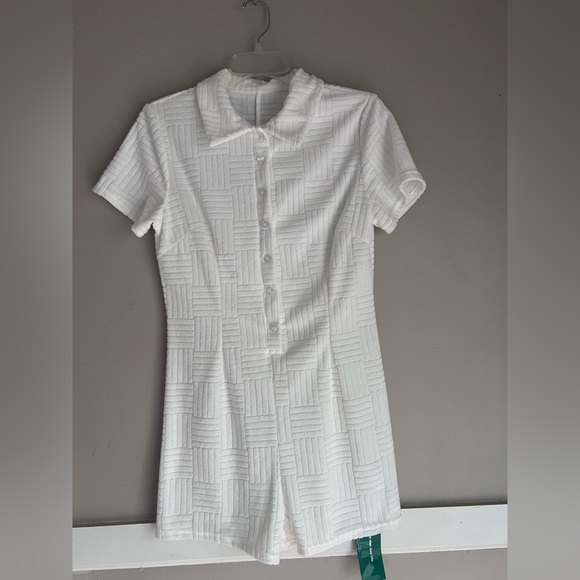 SHEIN White Textured Romper - Picture 5 of 7